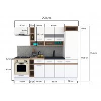 Bucatarie COSSY NEW 250 A1 Wenge / Stejar Sonoma